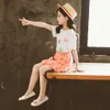 Children Clothes Tshirt + Pants 2PCS Costume For Girls Casual Style Girl Set Summer Kids Clothing 6 8 10 12 14 210527