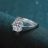Utmärkt klippa diamanttest passerat d färg bra klarhet moissanit party ring kvinnlig silver 925 bröllop smycken