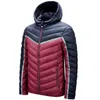 Homme Épissage Vers Le Bas Manteaux Tendance De La Mode Chaud Stripe Coupe-Vent Col Montant À Capuche Puffer Veste En Gros Designer Hiver Casual Puff Vestes