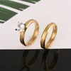 Gold Color lover Band Ring For Women Men Stylish Dull Polished Couple Engagement Promise Jewelry