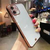 Luxury Square Clear Plated Cases for iPhone 11 13 Pro Max 7 8 Plus XR XS X Silicone Electroplated Cover 12 SE