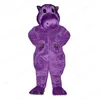 Costume de mascotte d'hippopotame violet Halloween de haute qualité personnaliser dessin animé en peluche hippopotame personnage de thème Anime taille adulte déguisement de carnaval de noël