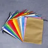 12*15cm Non-woven Drawstring Packing Bags Colorful Flat Bottom Geocery Package Bag for Toys Shoes Garments Logo Can Be Printed on it