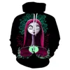 3D-Pullover mit Digitaldruck, Halloween-Skelett-Clown, Plüsch-Pullover-Hoodie