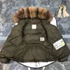 Women Fur Parkas Down Jacket Zipper Closure Pockets Belt Thick Warm Coat Classic Designer Woman Hood Winter Loose Long Outwear