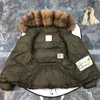 Women Fur Parkas Down Jacket Zipper Closure Pockets Belt Thick Warm Coat Classic Designer Woman Hood Winter Loose Long Outwear 606f