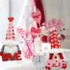 Weihnachtsdekoration, strickende Liebe, gesichtslose Gnome-Puppe, Ornament, Valentinstag, Plüschbecher, Haushalt, Tischdekoration, Geschenke für Kinder