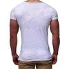 Preço de atacado Profundo V Neck Manga Curta Homens Camiseta Moda Mens Camisetas Hip Hop Casual Cor Sólida Camisetas Para Men1