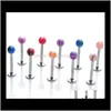 Jewelry Drop Delivery 2021 160Pcs /Set Body Piercing Assorted Mix Lot Kit 14G 16G Ball Spike Curved Sexy -Belly Rings Ear Tongue Pircing Barb