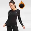 Roupa interior térmica para mulheres Long Johns Fleece Inverno Elastic Sports Sets 211217