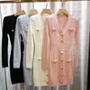 HarleyFashion New Autumn Designing Luxurious Long Sleeve V-Neck 4 Colors Sheath Casual Sticked Mini Dress Y1006