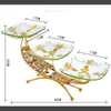 Assiettes de vaisselle Europestyle Glass Fruit Assiette multicouche Snack Golden Fer Frame Modern Living Room Home Tray Desktop Decorati6175792