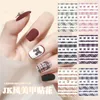 6 sorters skotska plaid 3D-spikklistermärkear JK-stil Små färska båge naglar klistermärke Självhäftande dekoration