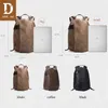 DIDE Sac à dos pour hommes Charge USB 15.6 Ordinateur portable Noir Sacs à dos en cuir Sac à dos de voyage Sac à dos mâle étanche Vintage Schoolbag 210929