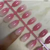 False Nails Factory Outlet Short Coffin Nail Girl Ballet Färdig konst Glitter Gradient Glossy Fake Tips For2631