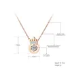 Lokaer Classic AAA CZ Crystal Crown Wisiorek Naszyjnik Rose Gold Ze Stali Nierdzewnej Wedding Neckalce Biżuteria dla kobiet Prezenty N09036