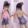 1-5 lat strój kąpielowy Jednoczęściowy Cute Princess Kids Baby Mermaid Stroje Swimweear Halter Bowknot Bikini Bathingsuit Pływanie Swimmable Kostium Kąpielowy Beachwear