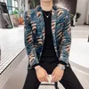 Mäns kostymer blazers plyesxale leopard blazer män 2022 slim passform mens velvet grön man casual kostym jacka scen prom party wear q155