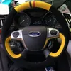 Для Ford 12 Star Focus Diy Пользовательские Кожаные Кожа Степенные Специальные автомобильные Крышка рулевого колеса