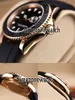 GDF 40mm Y-M M126655 Miyota 8215 Automatic Mens Watch 18K Rose Gold Case Black Dial Cerachrom Bezel Rubber Strap High Quality Watches Timezonewatch E04