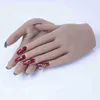 För silikonövning Hands naglar Lifesize Mannequin Female Model Display Hands False Finger Finger Nail Art Training Faux Hand Q0514760112