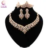 Bridal Dubai Gold Schmuck Sets Kristall Halskette Armband Nigerianische Partei Frauen Modeschmuck Set Für Hochzeit