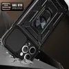 Shocksäker lins Slide Mobiltelefon Väskor Skyddsbakgrundsskydd Ringhållare Kickstand för iPhone 8 XR XS 11 12 Pro Max SE2 Samsung S20 S21 FE A11 A71 A82 M51 LG K32 K52 MOTO G60