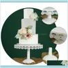 Forniture per feste festive per eventi Decorazione per feste in giardino per la casa 1 pezzo Supporto per torta di compleanno Supporto per arte in ferro rotondo Espositore per matrimoni Consegna a goccia 2021