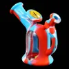 Smoking Watering Can Water Pipes glass hookah bong 6.2'' silicone tobacco pipe Smoke Accessories