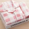 Pijamas conjunto fêmea primavera verão pijamas para mulheres casuais casual cardigan luva longa tamanho grande desenhos animados camisola menina 210830