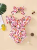 Baby-Bodysuit mit Fruchtdruck und Guipure-Spitzeneinsatz und Stirnband