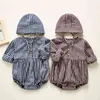 Baby Boy Girl Grid Shirt Rompers And Hat Long Sleeves Spring Autumn born Clothes 210429