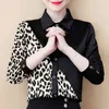 Plus Size Casual Donna Top e camicette Autunno Moda Camicia a maniche lunghe Sexy Leopard Slim Camicetta Blusas 8054 210512