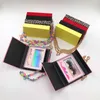 Wholesale 25mm Strip Eyelash Dramatic Mink Lashes Gold/Candy Chain Eyelashes Boxes 1Pcs Custom Private Label Packaging