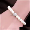 Oorbellen ketting sieraden sets parel armband voor vrouwen partij bruiloft jewlery kerstcadeau druppel levering 2021 5Alpb