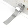 Pulseiras de relógio 16 mm 18 mm Pulseira de metal aço inoxidável com ponta reta Pulseira malha com fivela Correa Deli22