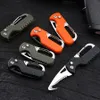 Mini Multifunctional Portable Open Box Knife Outdoor Portable Survival Folding Mountaineering Ring Key Chain Pendant Pocket EDC Tool