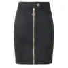 Neophil Women Suede Mini Pencil Skirts Female Vintage Style Summer Front Zipper Button Ladies Short Tutu Saia S1911 210629