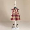 赤ちゃんガールドレスノースリーブ夏の格子縞のドレス1年の誕生日パーティー幼児の女の子のカジュアルな着用服子供のドレスQ0716