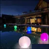 Piscina Sport acquatici Outdoorspool Aessories Outdoor Impermeabile 13 colori Glowing Ball Led Garden Beach Party Lampada da prato Nuoto Floa3833073