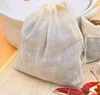 Beutel aus reinem Baumwollgarn, 60 x 80 mm, Teefilterbeutel, Kordelzug, Sieb, wiederholte Verwendung, Baumwolle, nicht bleichen