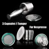Stainless Steel Nespresso Refillable Coffee Capsule Tamper Reusable Cafe Pod Machine Accessories Kitchen Business Christmas Gift 210712