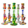 Silicone Bong Dab Rig 12.5inches 6 arms Hookahs water pipe with glass bowl smoke pipes bongs oil burner