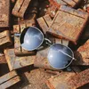 Gafas de sol redondas para mujer, polarizadas, clásicas, Vintage, para hombre, marco de Metal, lentes de espejo UV400 Zonnebril CA1168