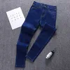 Slim Blue Skinny Jeans pour femmes taille haute femme Denim crayon pantalon Stretch dames grande taille 210922