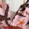 Летний спагетти ремешок женщина дизайнерское платье море животных женские вечерние платья