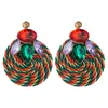 Luxe multicolore cristal boucles d'oreilles mode travail manuel tissage géométrique boucles d'oreilles femmes filles oreille bijoux fête