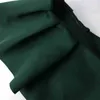 プラスサイズのドレス4×1濃い緑色のVネックミディ丈サイドスリットボディコンオフィスの女性誕生日イブニングパーティーローブ210527