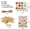 24pcs Christmas Gift Bags Set Calendar Countdown Jute Bag Candy Storage Pouch DIY Xmas Advent Calendar-Bag