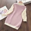 Melario New Girl Baby Sweater Vestido de punto Cute Children Warm Sweater Dress para niñas Infant Casual Bow Princess Dress Vestidos G1129